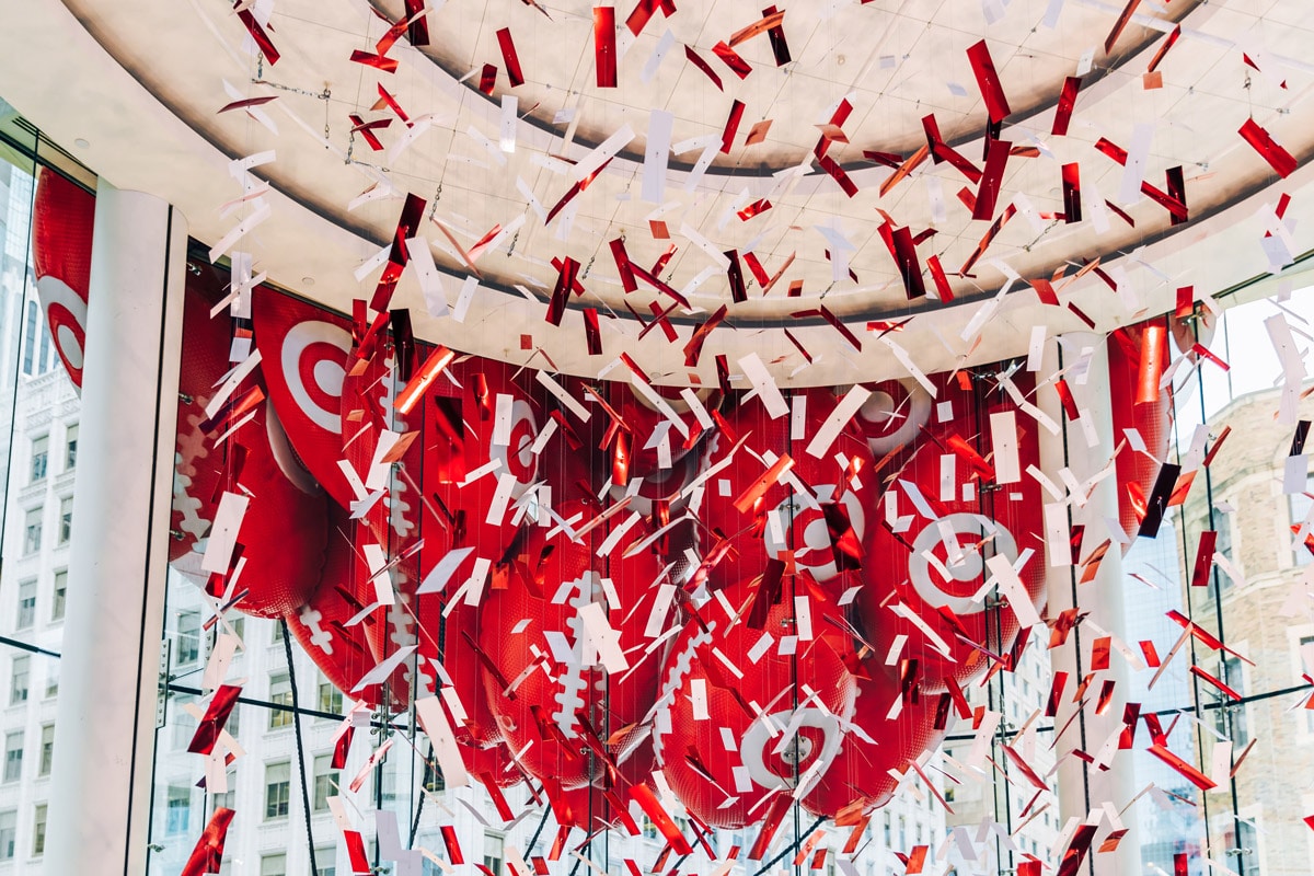 Target Super Bowl Ceiling Installation